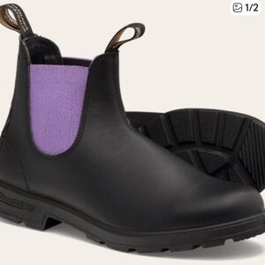 Blundstone Black and Purple Elastic Sided Chelsea Boots NIB Size 12